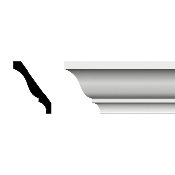 Ekena Millwork WM48 - 3 3/8"H x 2 1/2"P x 4 1/4"F x 96"L Crown Moulding, PVC WM48X96SWPV - main